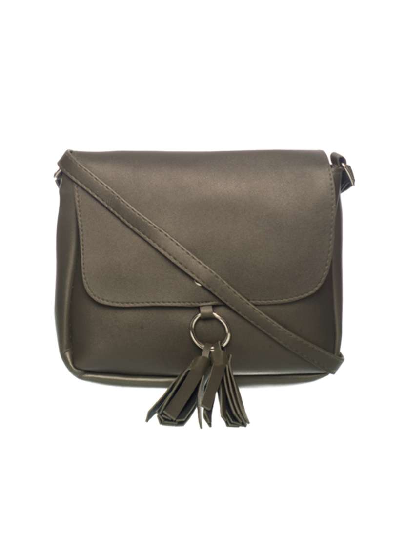 green solid messenger handbag