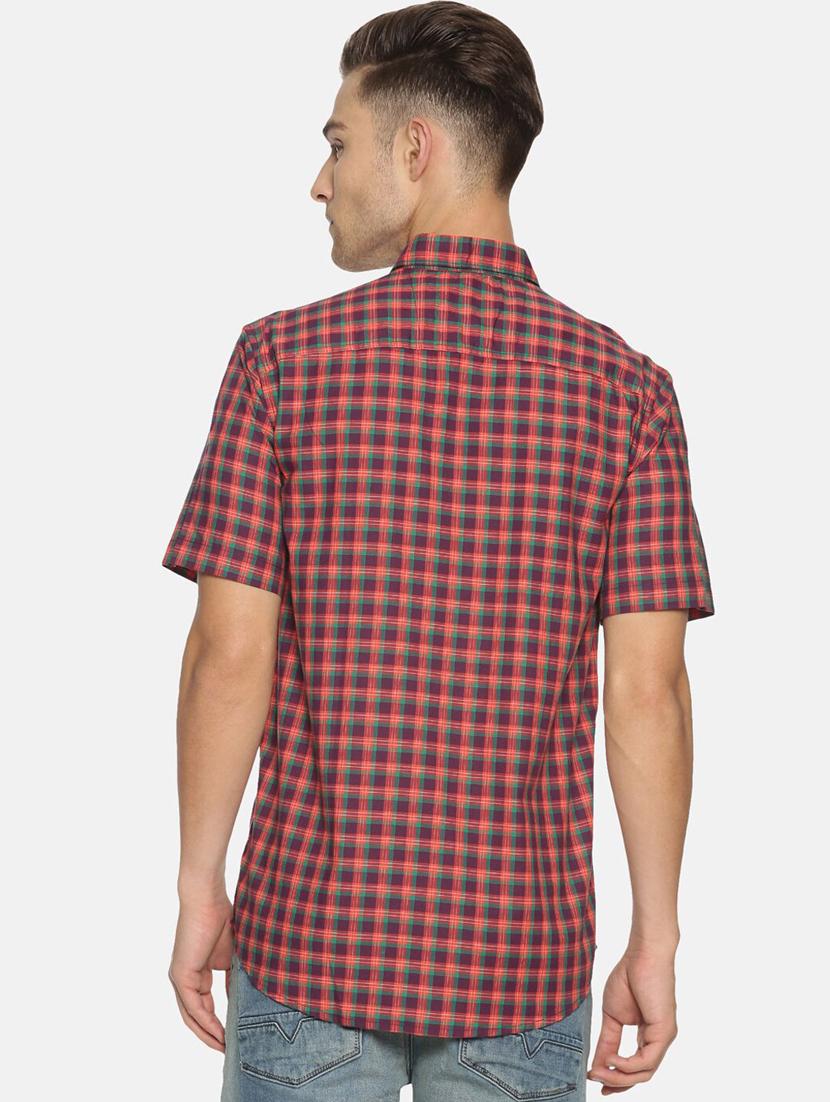 red checkered casual shirt - 18324218 - Standard Image - 2