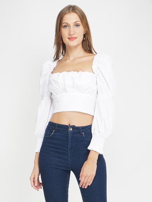 women's crop square neck top - 18324559 -  Standard Image - 0