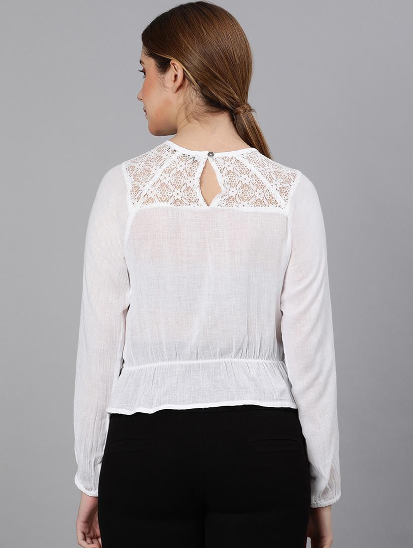 round neck mesh panel top - 18324567 - Standard Image - 2