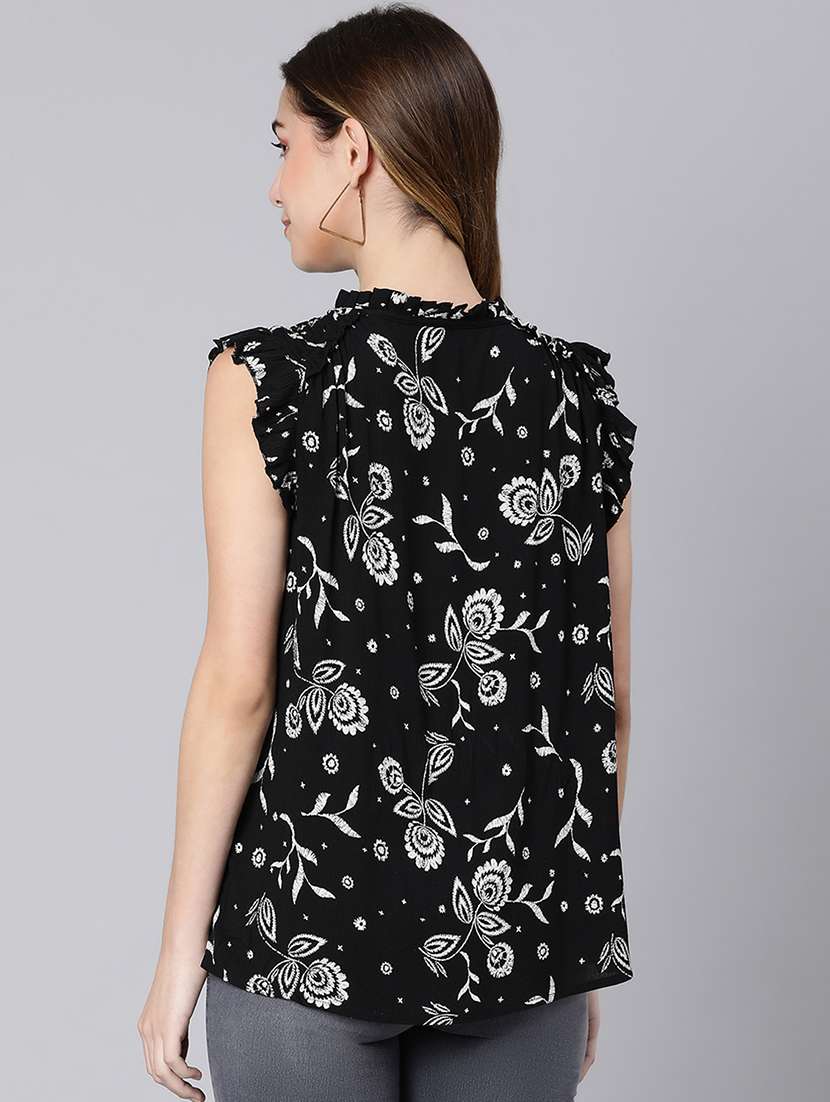 tie up neck floral top  - 18324598 -  Standard Image - 2