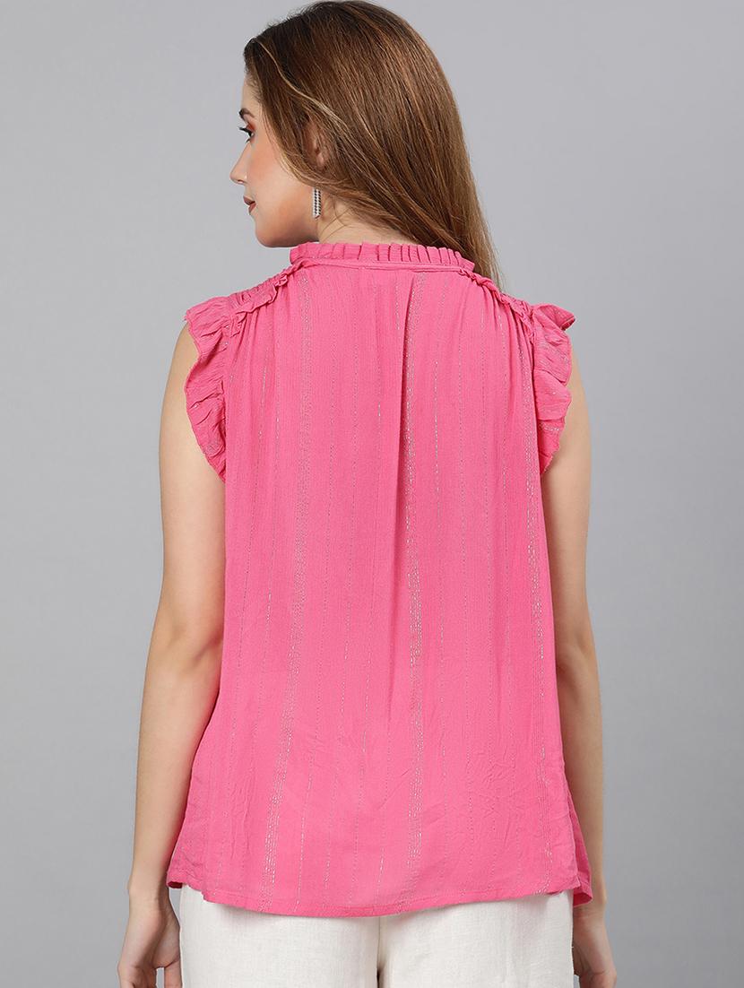 tie up neck solid top - 18324600 - Standard Image - 2