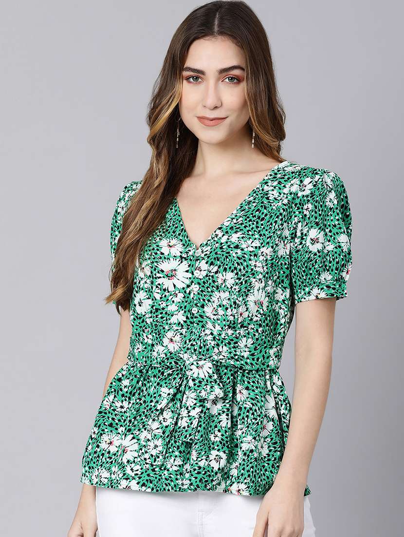 women's peplum v neck top