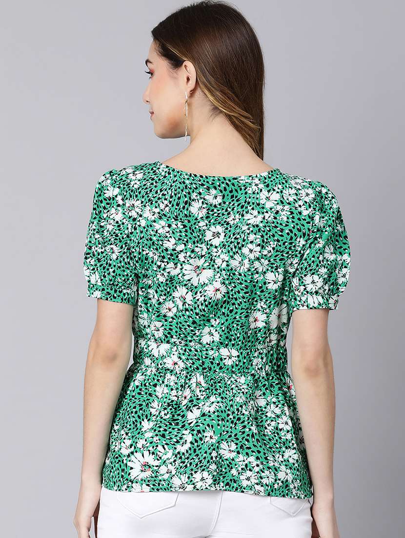 women's peplum v neck top - 18324619 - Standard Image - 2