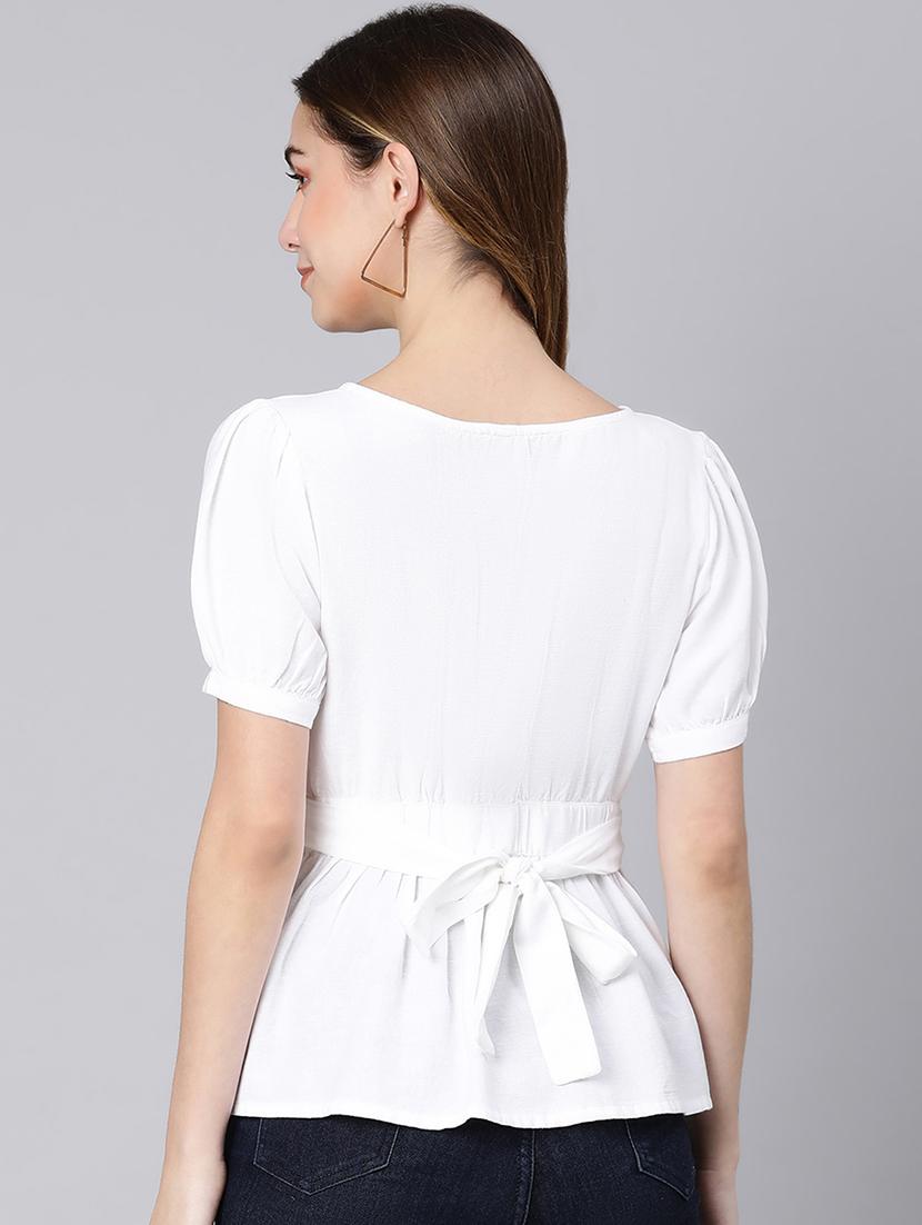 women's peplum v neck top - 18324620 - Standard Image - 2