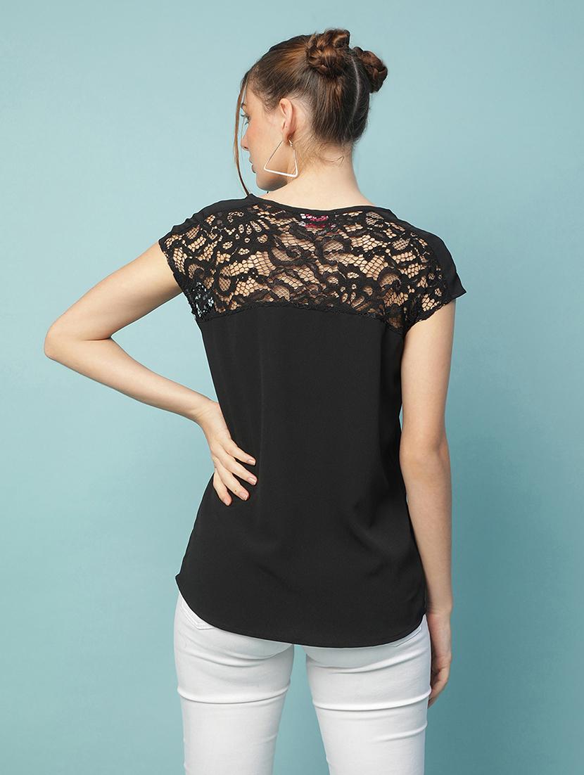 women's straight round neck top - 18324627 - Standard Image - 2