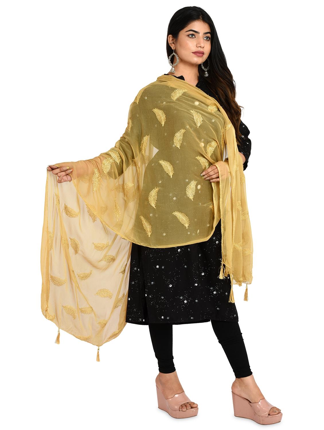 beige chiffon dupatta - 18324647 - Standard Image - 2