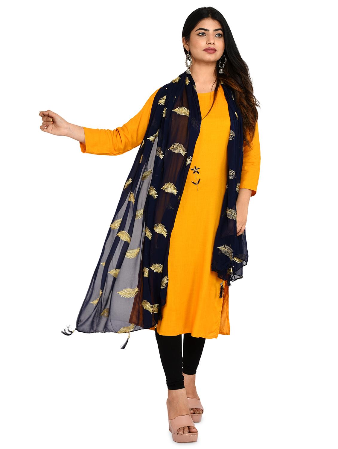 navy chiffon dupatta - 18324652 - Standard Image - 2