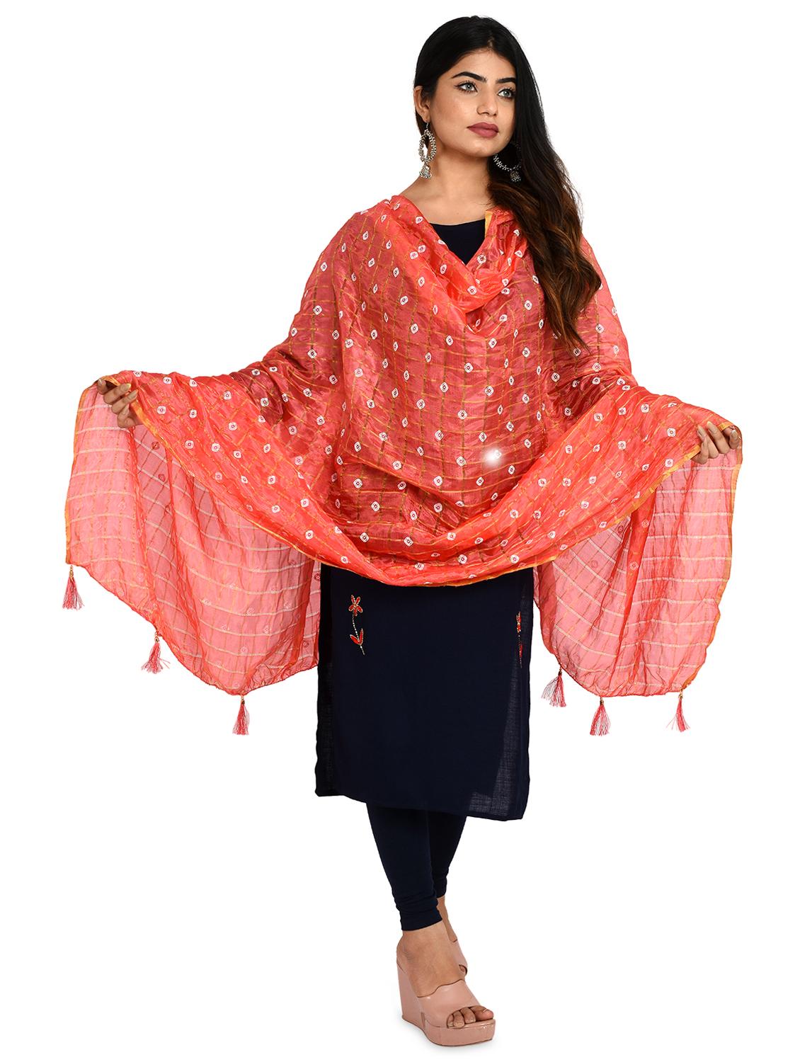 pink chiffon dupatta - 18324673 - Standard Image - 2