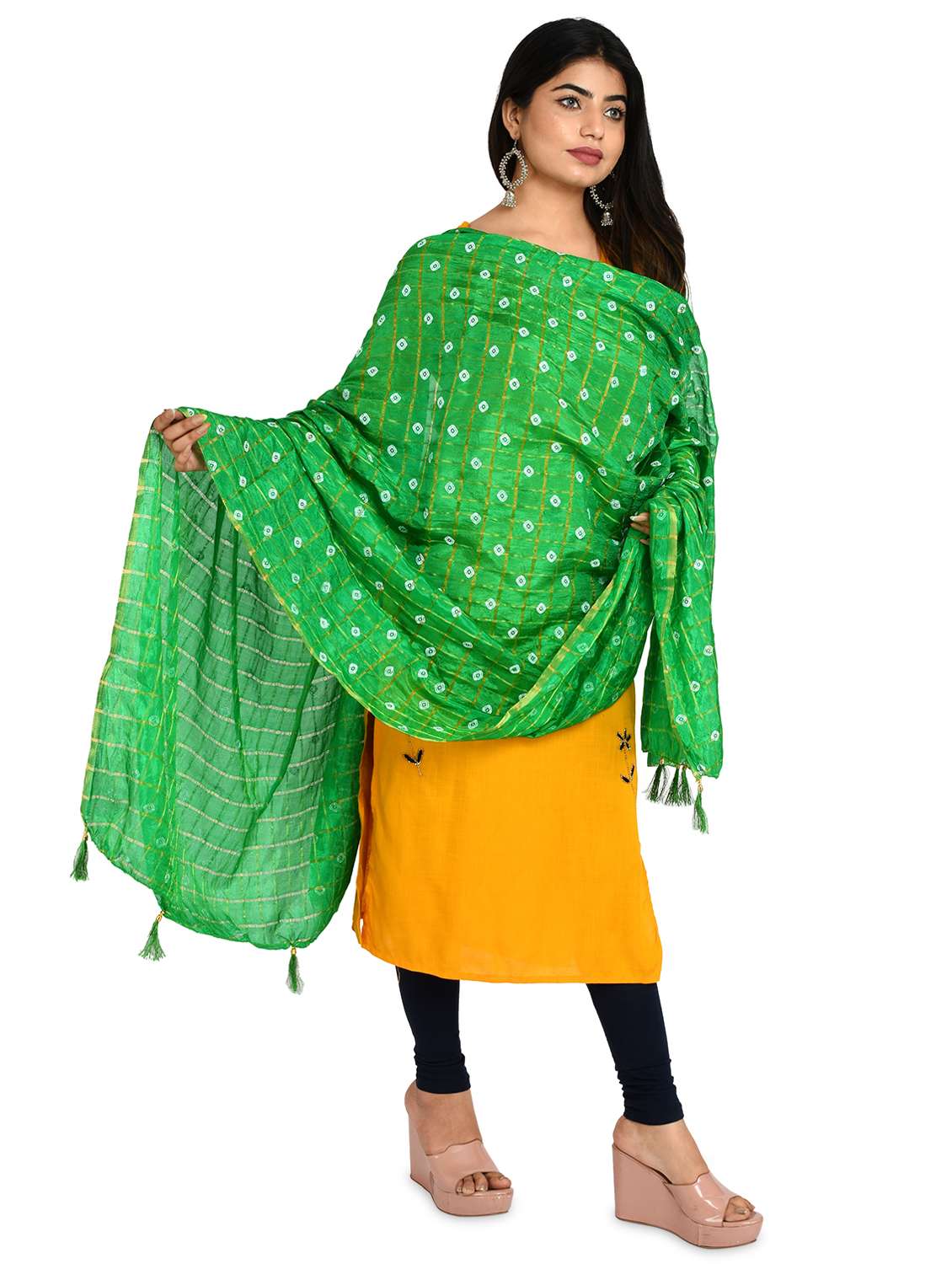 green chiffon dupatta - 18324676 -  Standard Image - 2