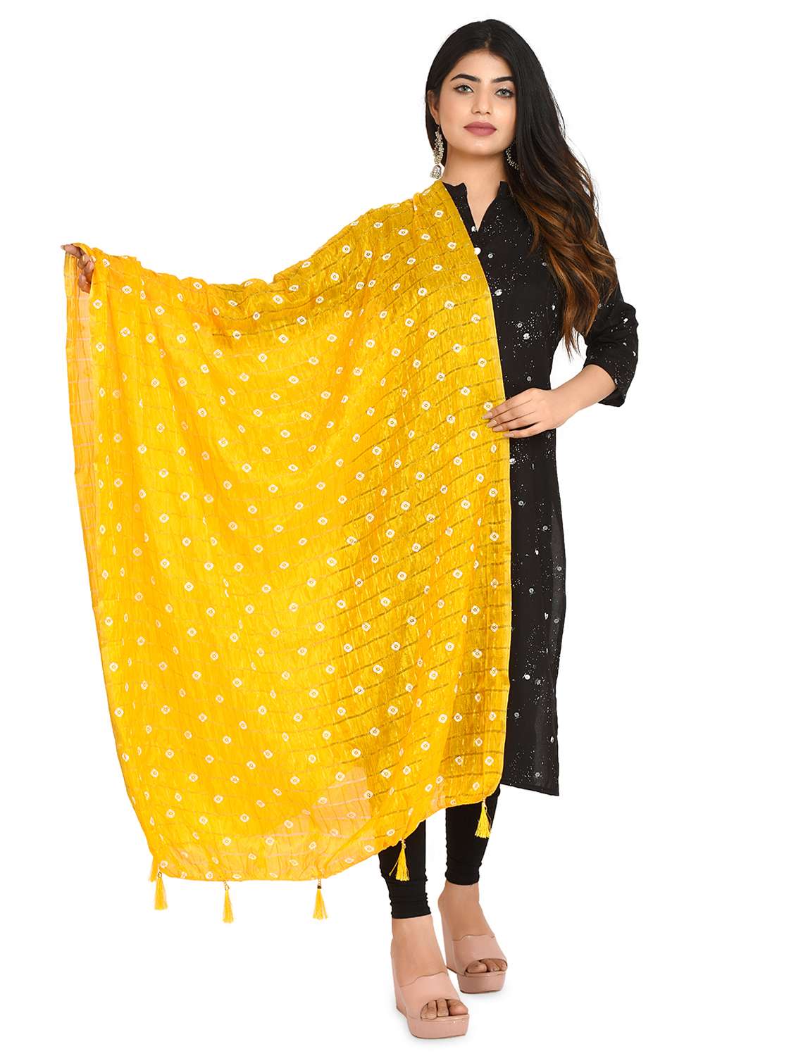 yellow chiffon dupatta