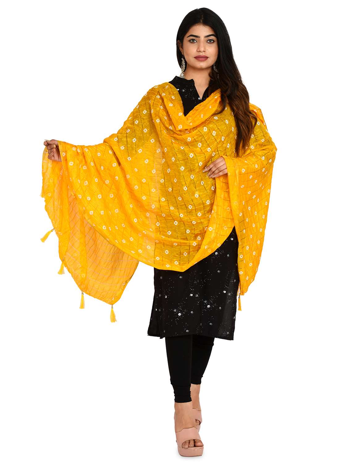 yellow chiffon dupatta - 18324681 - Standard Image - 2