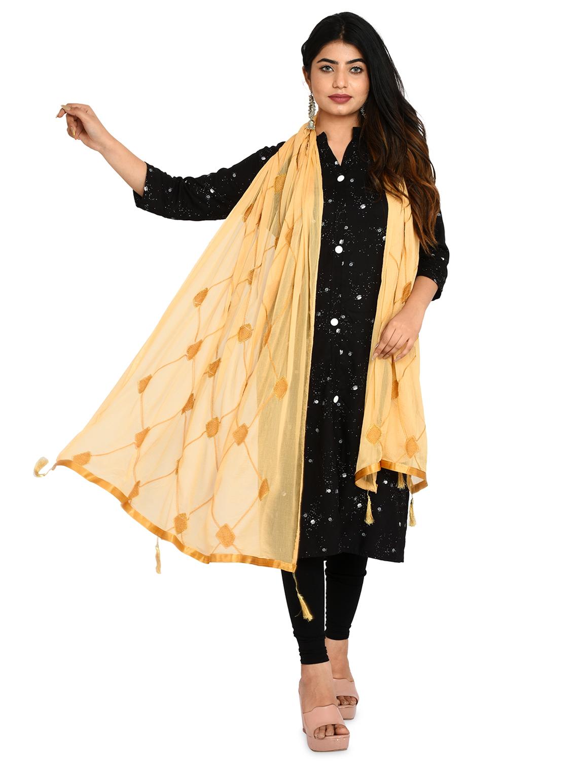 beige chiffon dupatta - 18324682 - Standard Image - 2