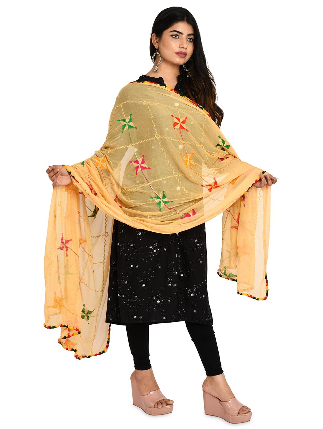 beige chiffon dupatta - 18324695 - Standard Image - 2