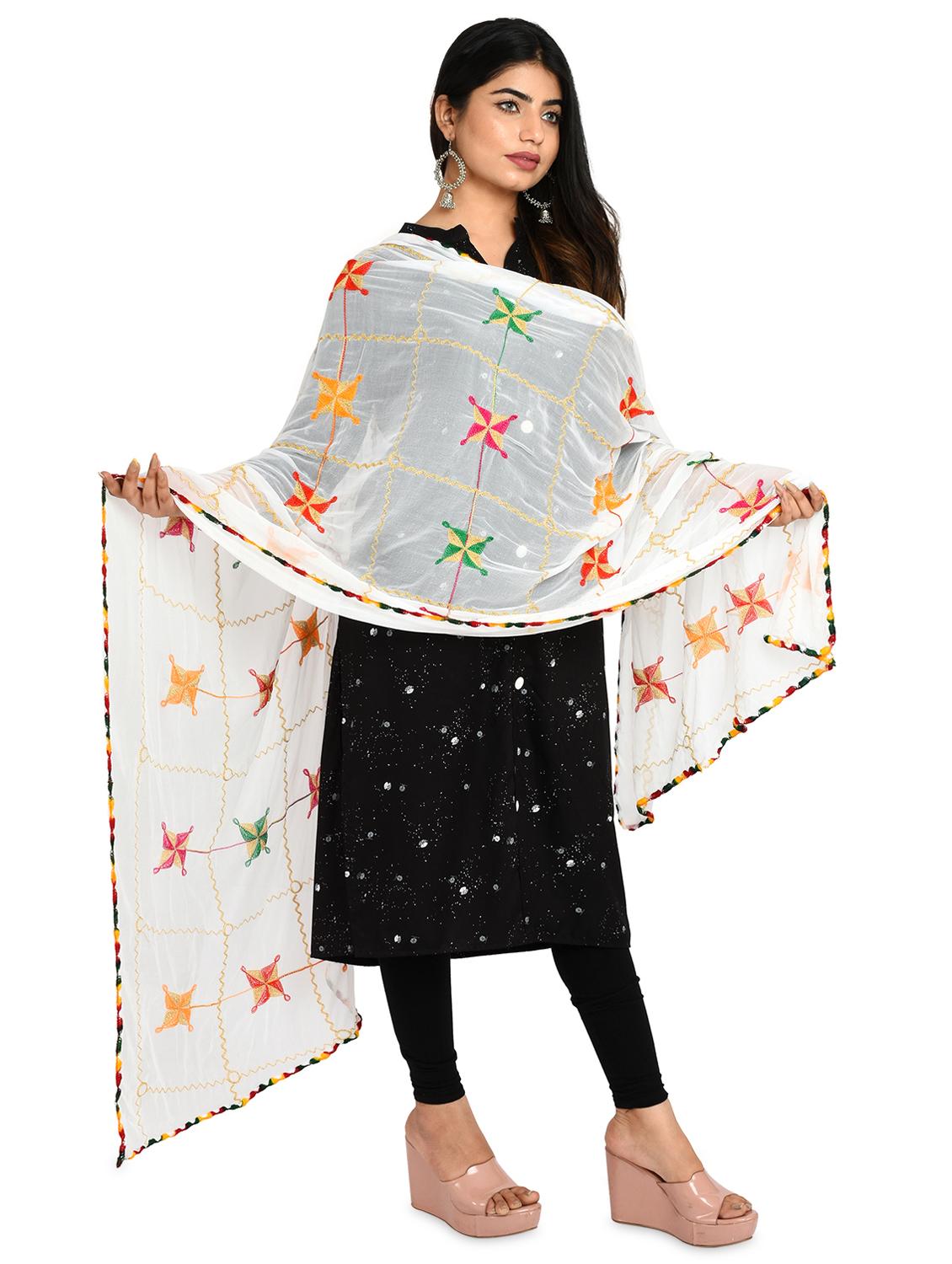 white chiffon dupatta - 18324707 - Standard Image - 2