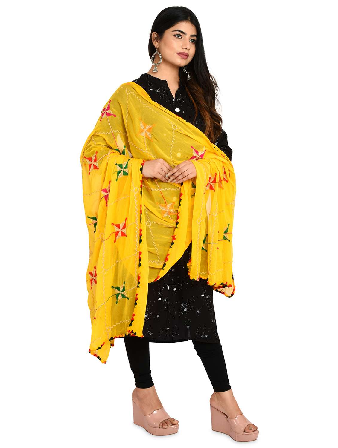 yellow chiffon dupatta - 18324708 - Standard Image - 2