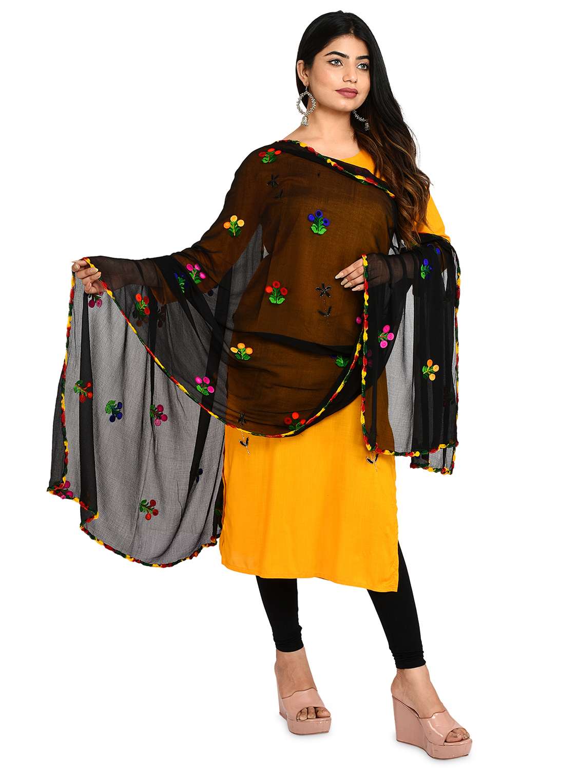 black chiffon dupatta - 18324710 -  Standard Image - 2