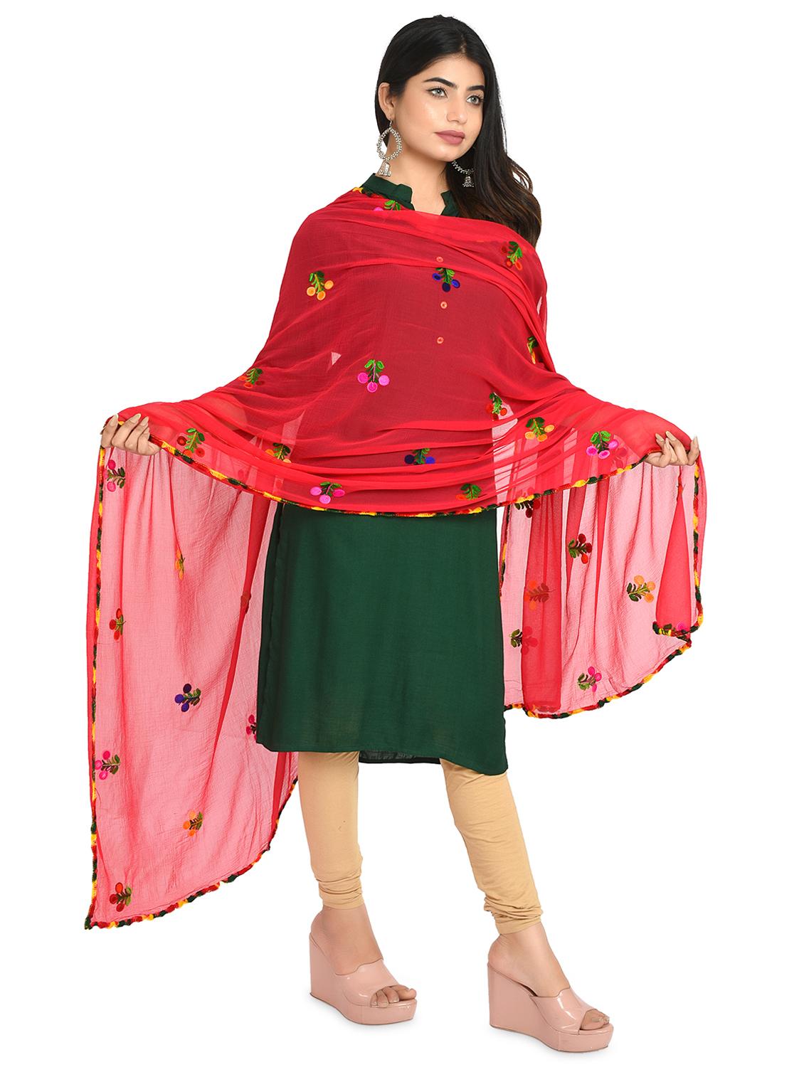 pink chiffon dupatta - 18324717 - Standard Image - 2