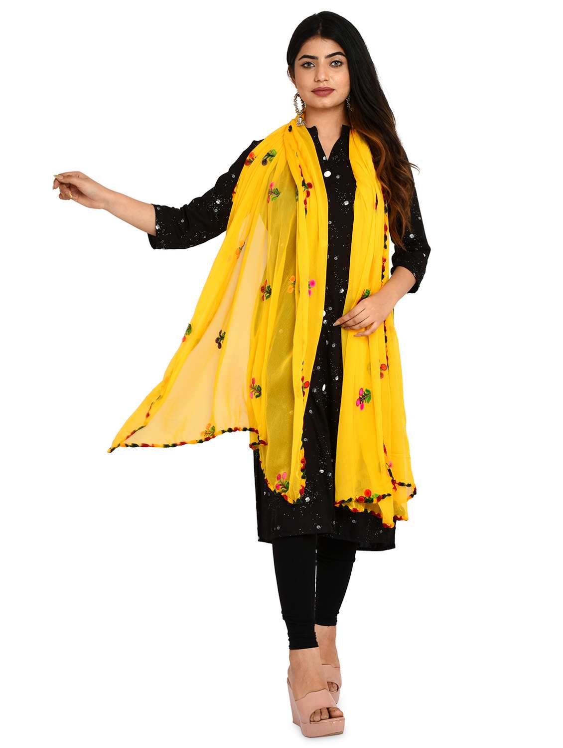 yellow chiffon dupatta - 18324721 -  Standard Image - 2