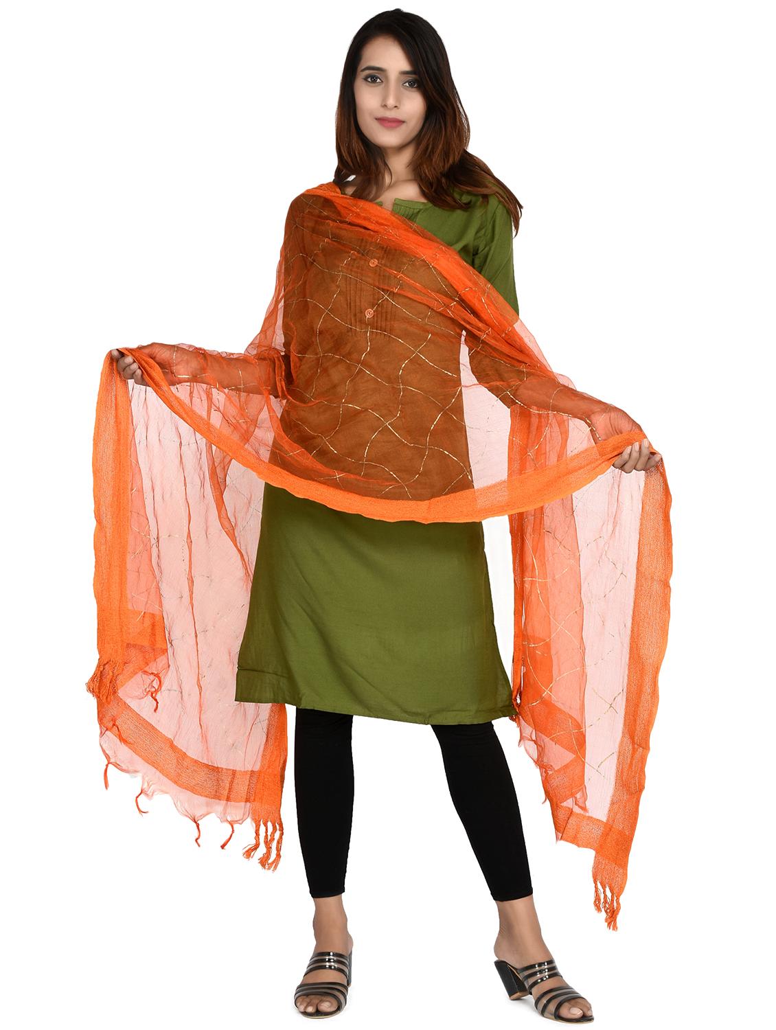 orange chiffon dupatta - 18324725 - Standard Image - 2