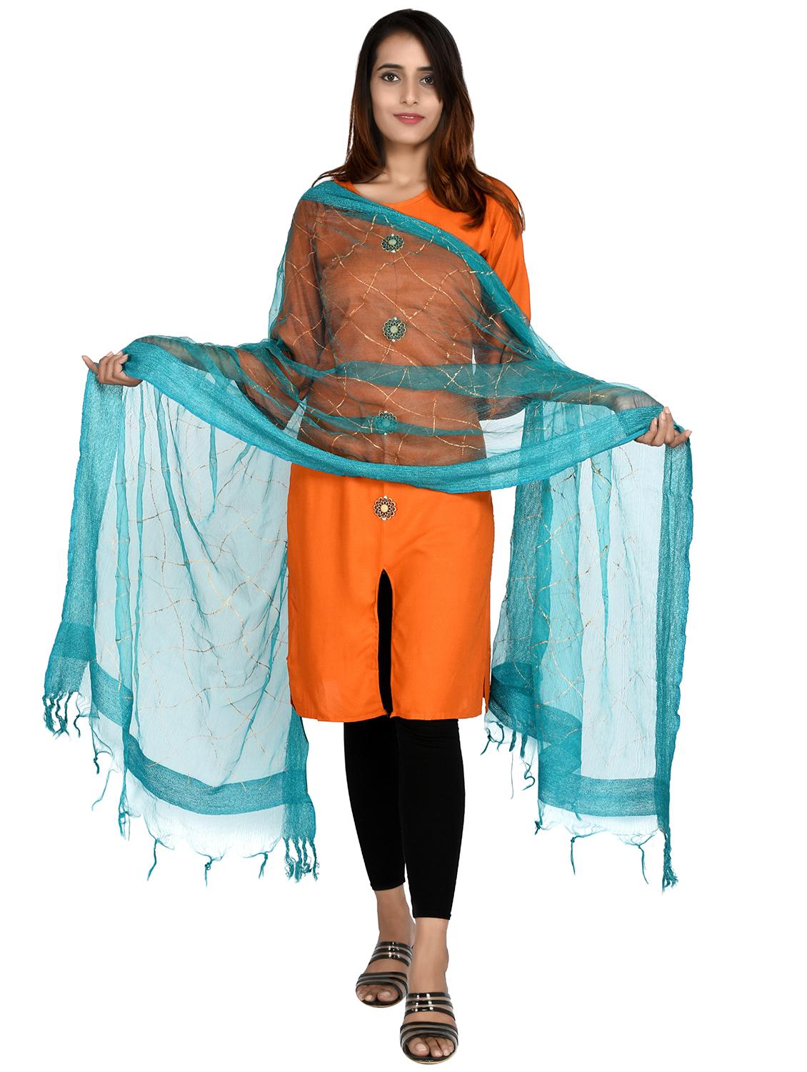 olive chiffon dupatta - 18324727 - Standard Image - 2