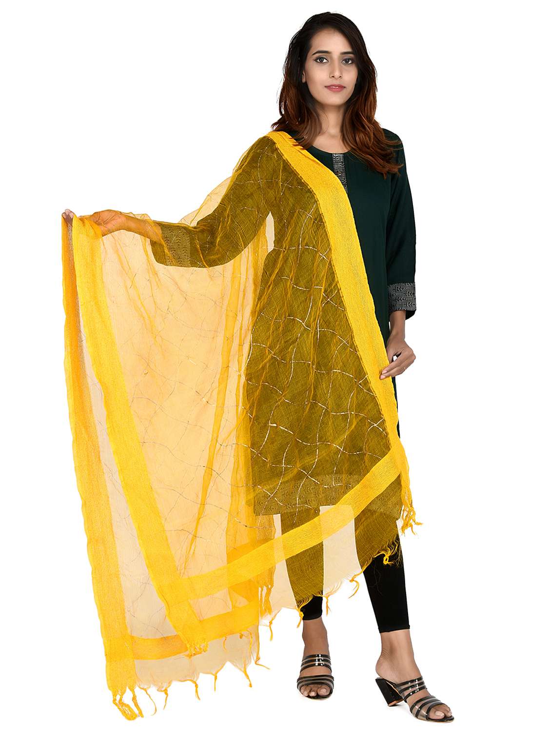 yellow chiffon dupatta - 18324731 - Standard Image - 2