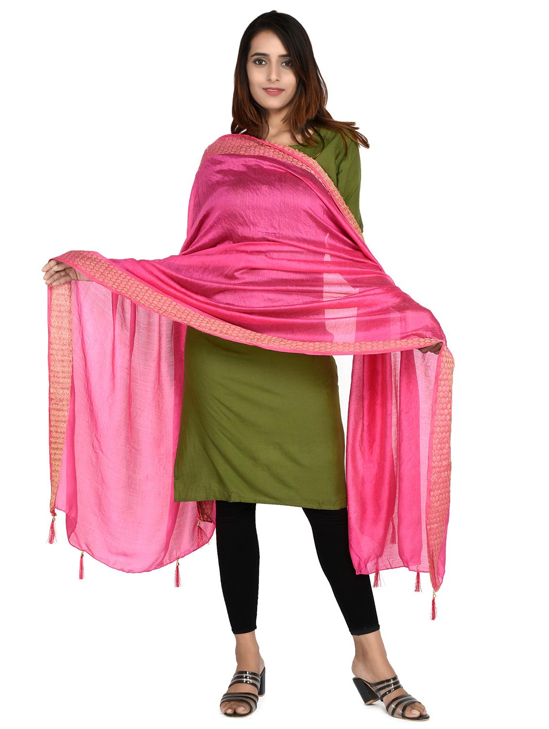 pink chiffon dupatta - 18324755 - Standard Image - 2