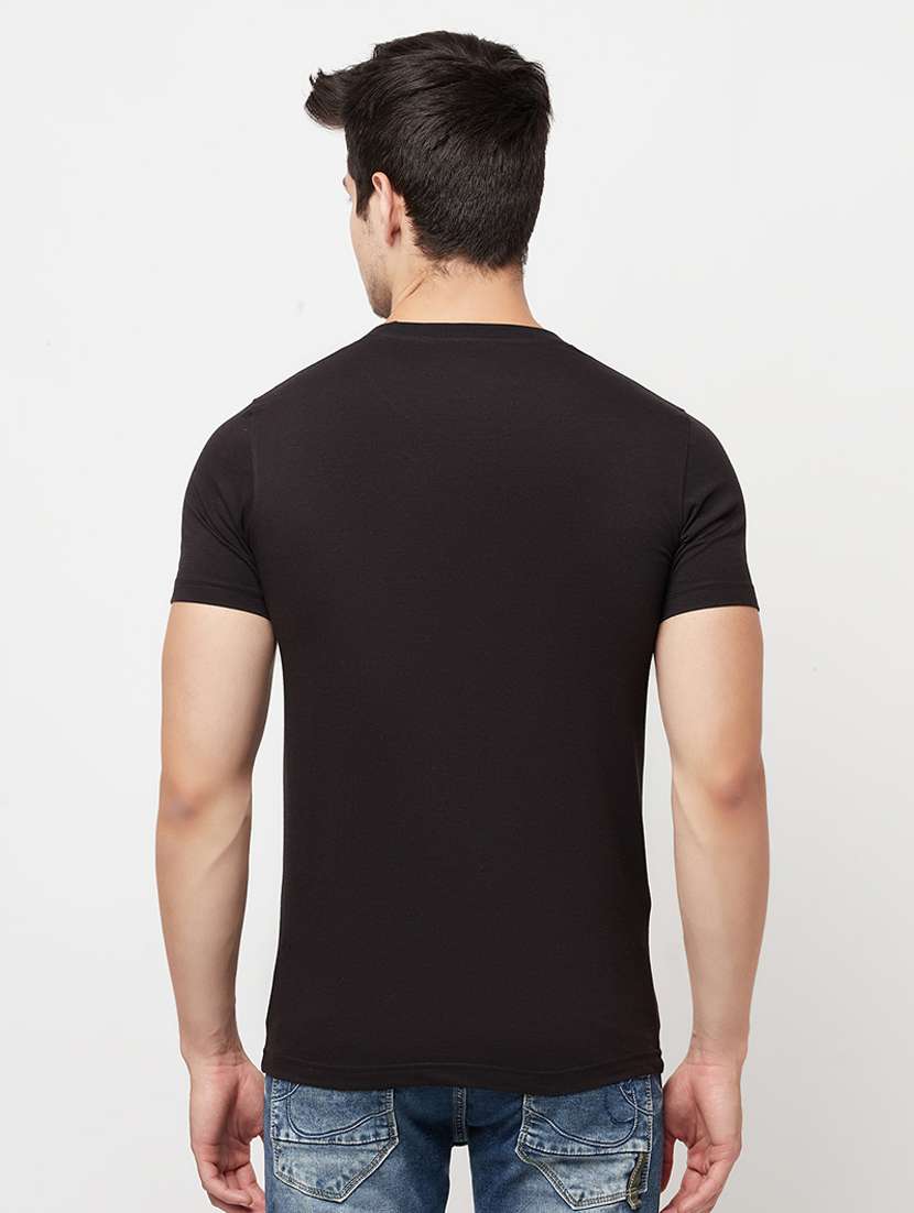 black chest-printed t-shirt - 18324773 -  Standard Image - 2