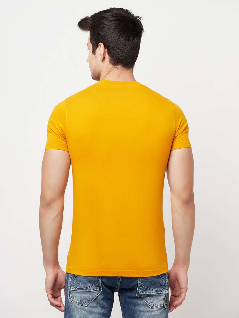 mustard chest-printed t-shirt - 18324774 -  Standard Image - 2