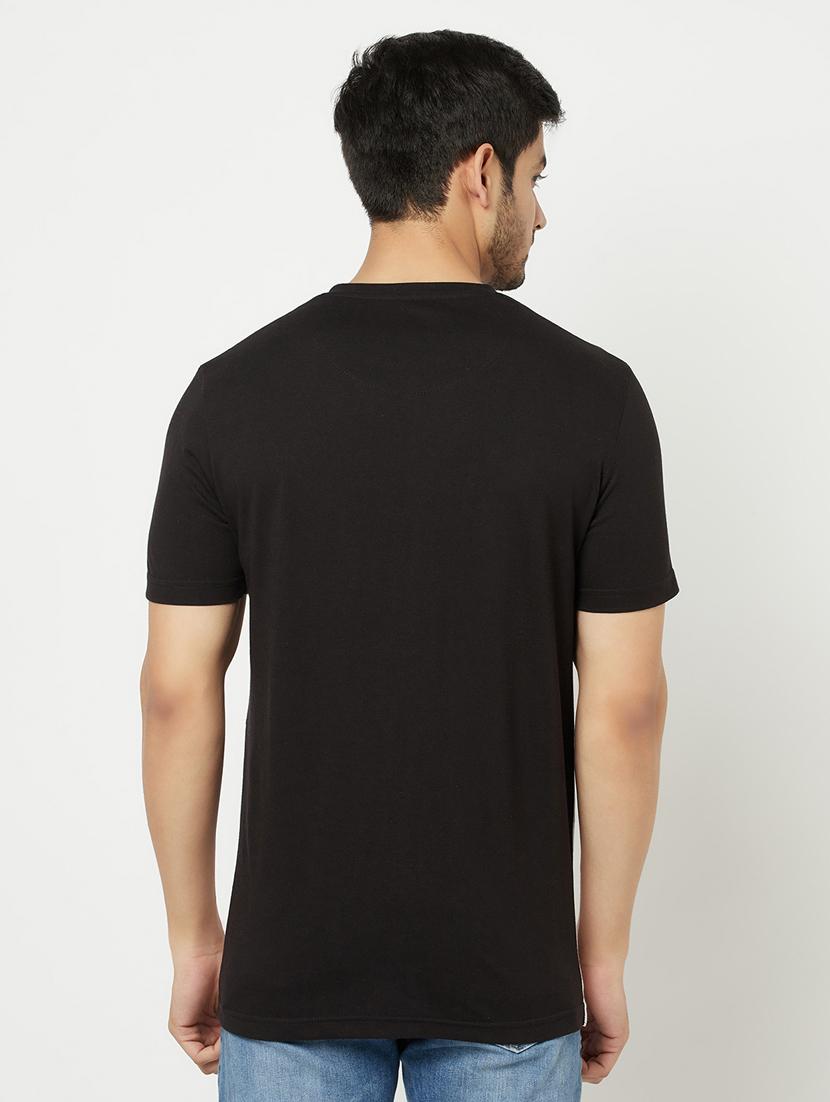 black chest-printed t-shirt - 18324781 - Standard Image - 2