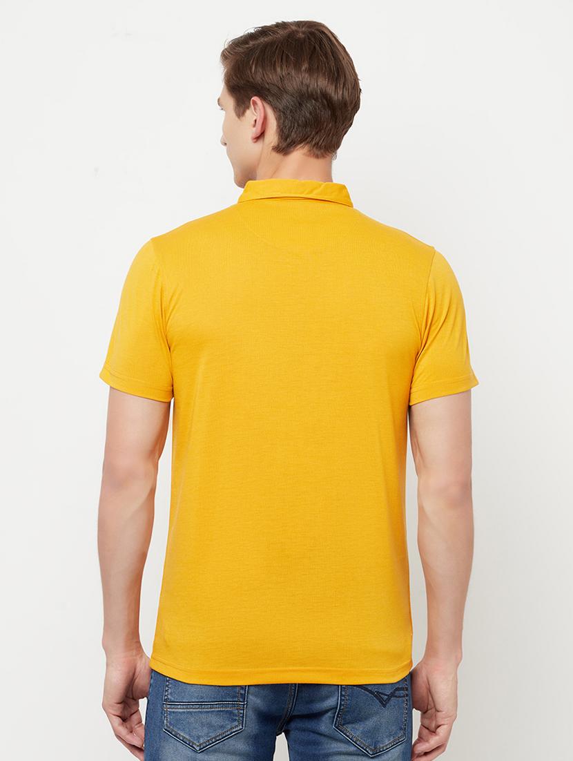yellow solid polo t-shirt - 18324816 - Standard Image - 2