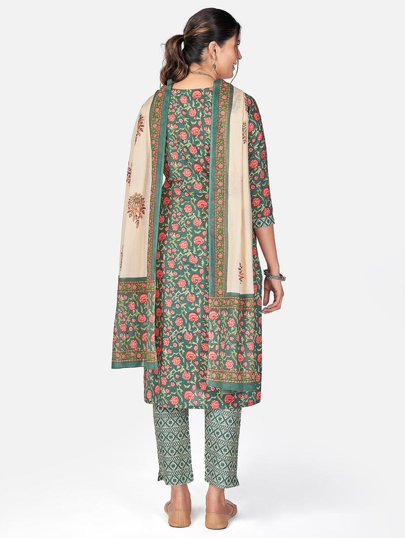 green cotton suit set - 18325292 - Standard Image - 2