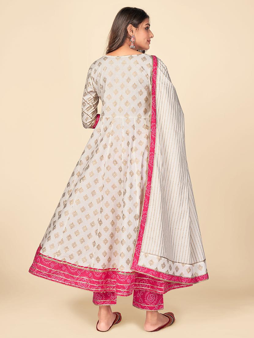beige cotton suit set - 18325305 - Standard Image - 2