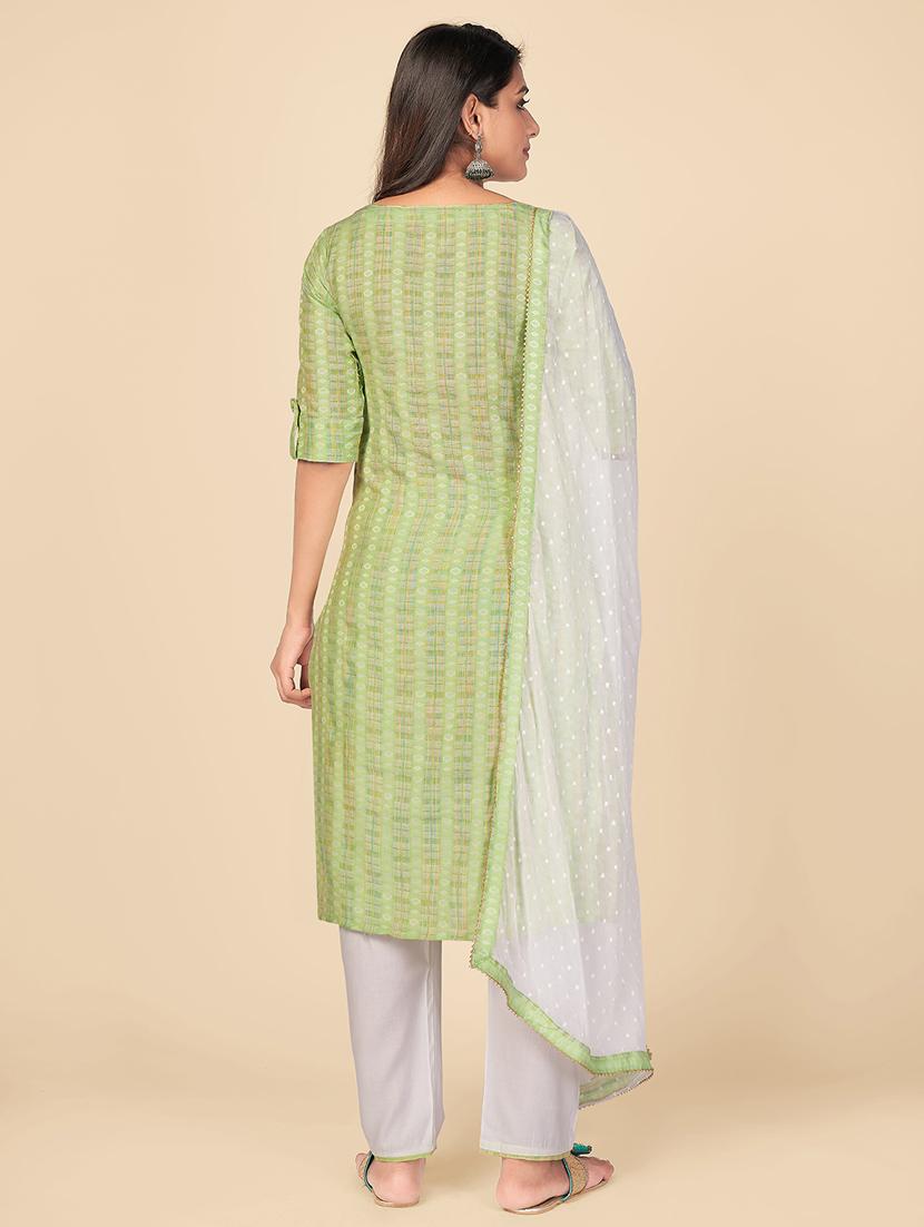 green cotton suit set - 18325307 - Standard Image - 2