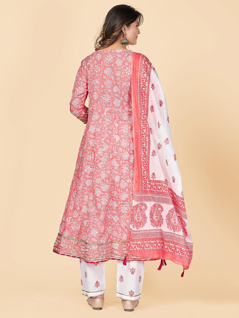 peach cotton suit set - 18325331 - Standard Image - 2