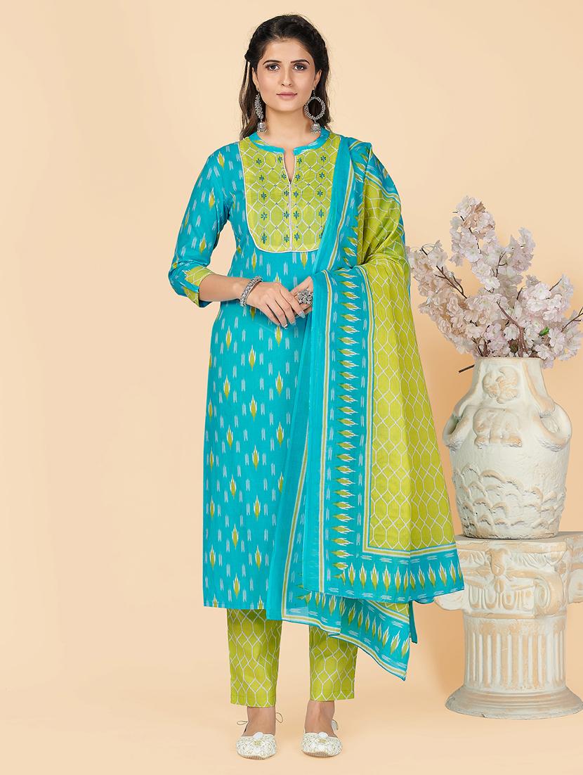 blue cotton suit set - 18325334 - Zoom Image - 0