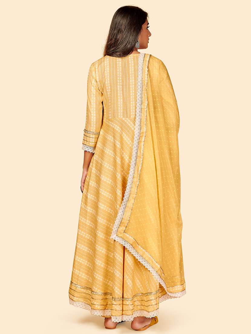 yellow cotton blend suit  set - 18325369 -  Standard Image - 2