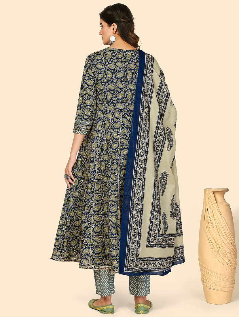 blue cotton suit  set - 18325421 -  Standard Image - 2