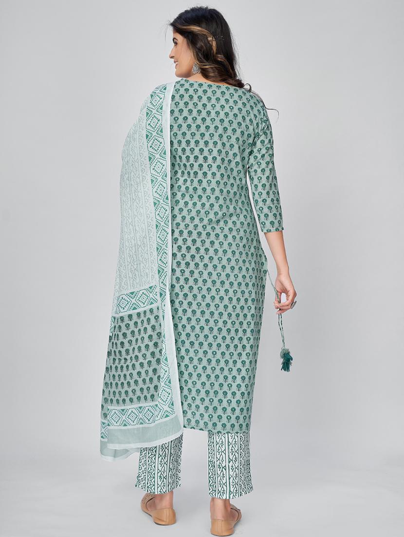 turquoise cotton suit set - 18325463 - Standard Image - 2