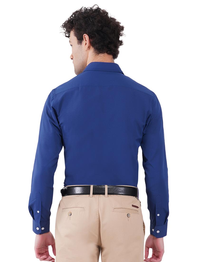 navy blue slim fit solid shirt - 18325825 - Standard Image - 2