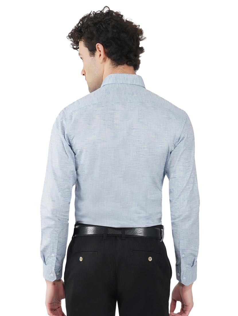 blue slim fit solid shirt - 18325837 - Standard Image - 2