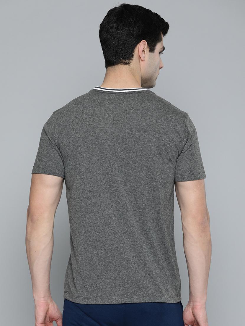 grey chest-printed t-shirt - 18326518 - Standard Image - 2