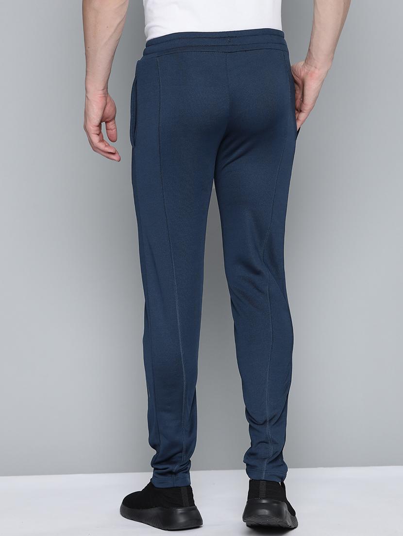 navy-blue solid full length track pant - 18326526 - Standard Image - 2