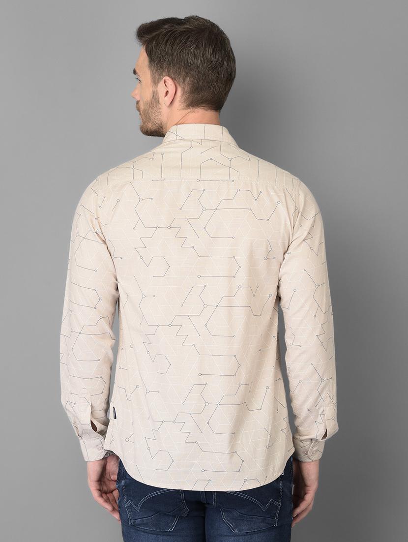 beige printed casual shirt - 18326655 - Standard Image - 2