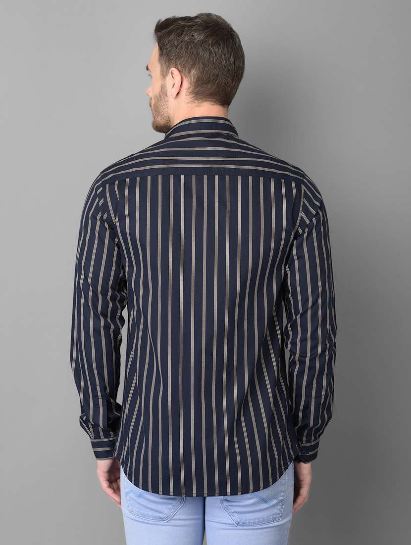 navy blue striped casual shirt - 18326658 -  Standard Image - 2
