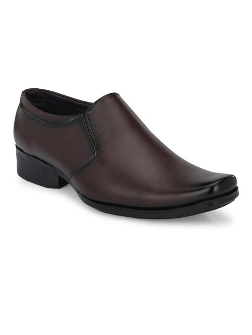 brown leatherette slip on ons - 18326742 - Standard Image - 0
