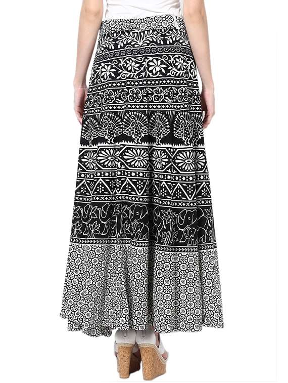 white printed flared skirt - 18327734 -  Standard Image - 2