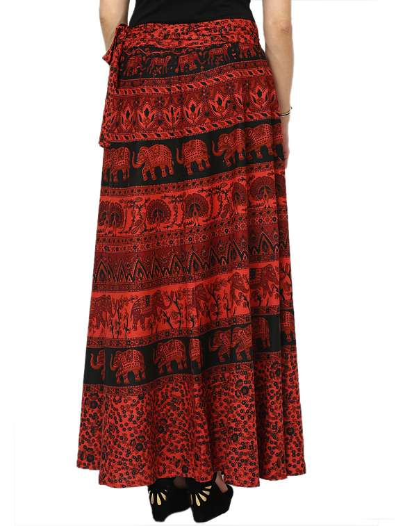 red printed flared skirt - 18327742 -  Standard Image - 2
