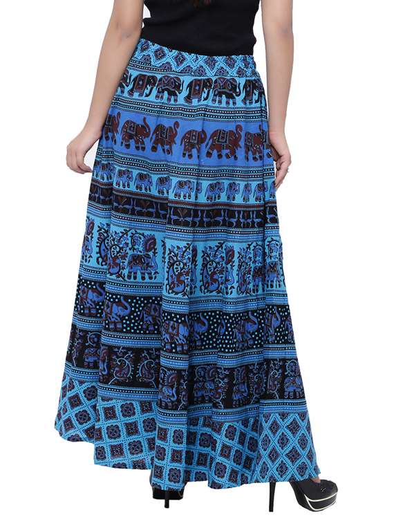 blue printed flared skirt - 18327755 -  Standard Image - 2