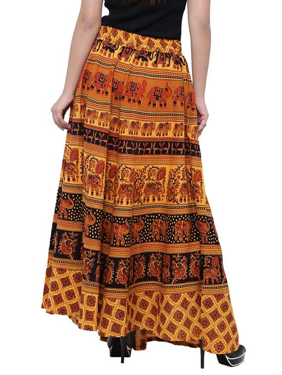 yellow printed flared skirt - 18327756 -  Standard Image - 2